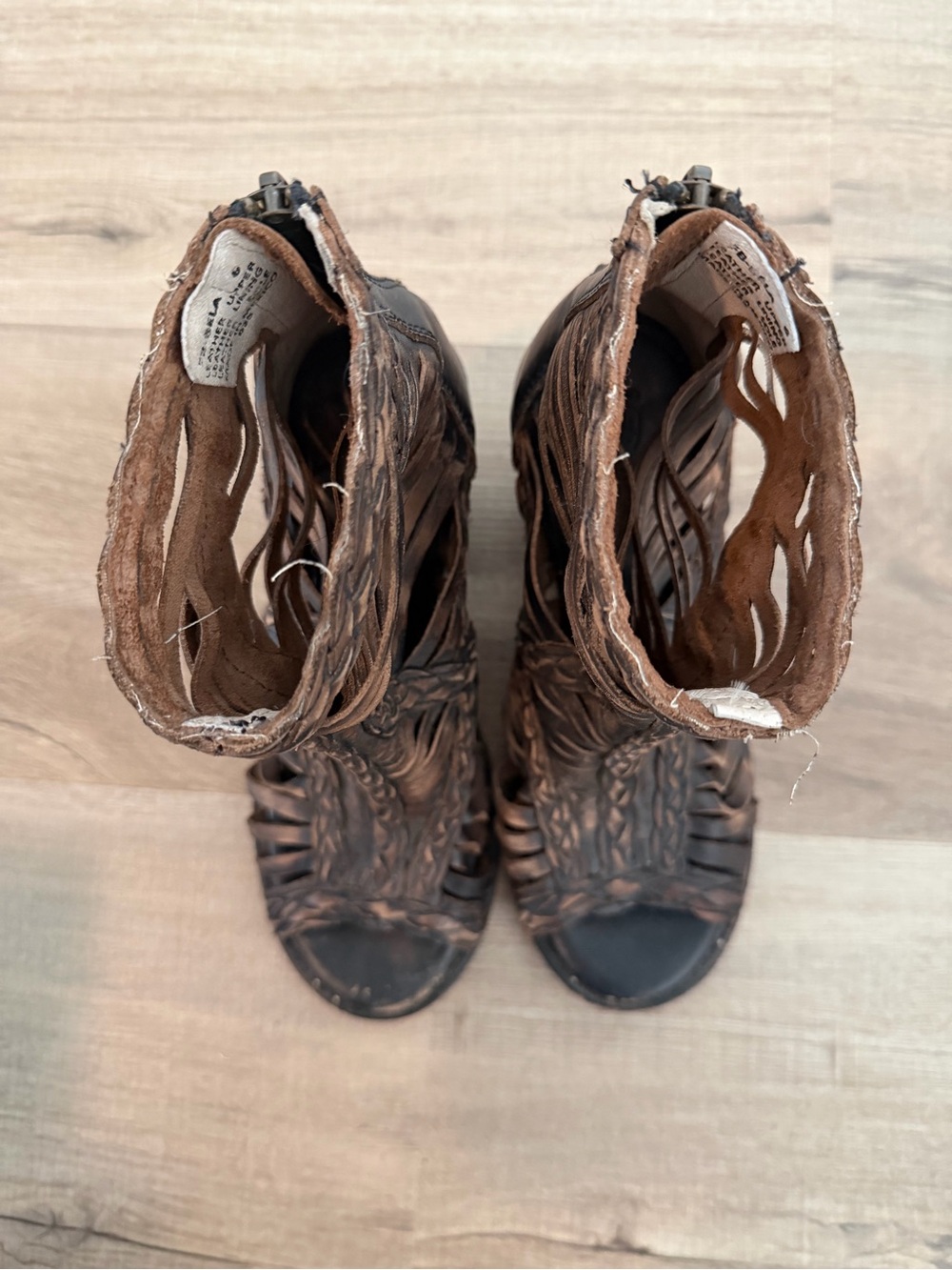 Freebird by Steven Brown Braided Open-Toe Ankle Booties - Picture 4 of 6